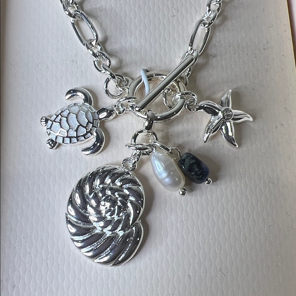 Camila Coelho | Freshwater Pearl Ocean Motif Charm Necklace - Picture 3 of 6